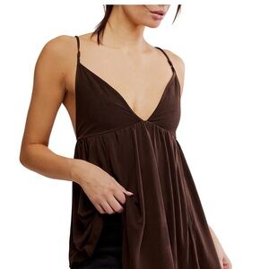 Free People Brown Tunic Top